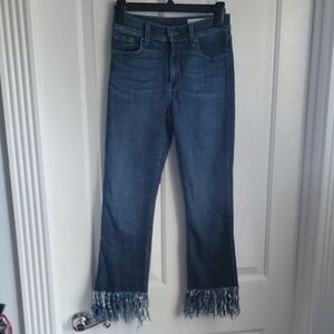 Pistola Dark Blue Frayed Hem Jeans Slim Fit 26 25 ankle Crop
